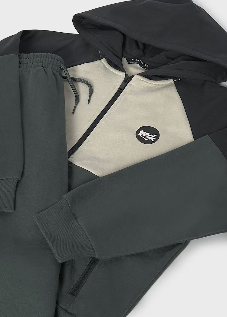 MAYORAL KIDS BACKPRINT SET ZIP UP HOODIE & JOGGERS