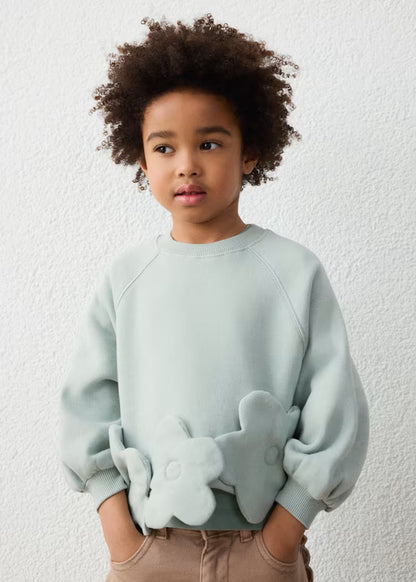 MAYORAL GIRLS FLOWERS APPLIQUE PULLOVER