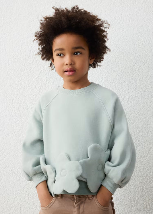 MAYORAL GIRLS FLOWERS APPLIQUE PULLOVER
