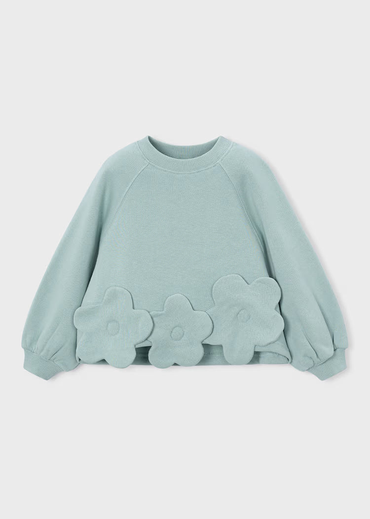 MAYORAL GIRLS FLOWERS APPLIQUE PULLOVER