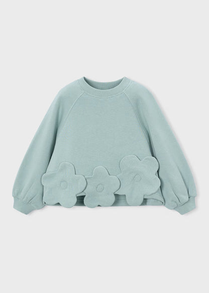 MAYORAL GIRLS FLOWERS APPLIQUE PULLOVER