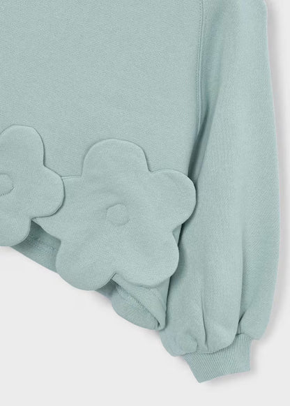 MAYORAL GIRLS FLOWERS APPLIQUE PULLOVER