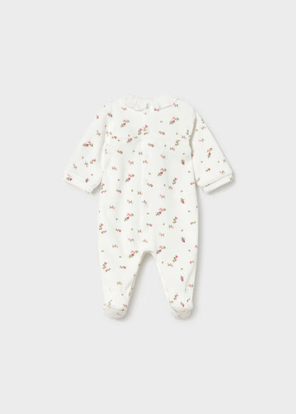 MAYORAL BABY VELOUR COLLAR ROMPER SET