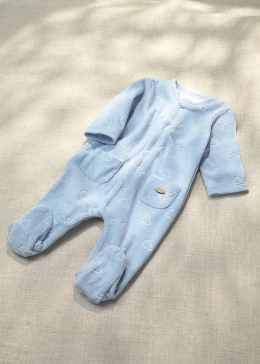 MAYORAL NEWBORN BABY VELOUR ONESIE