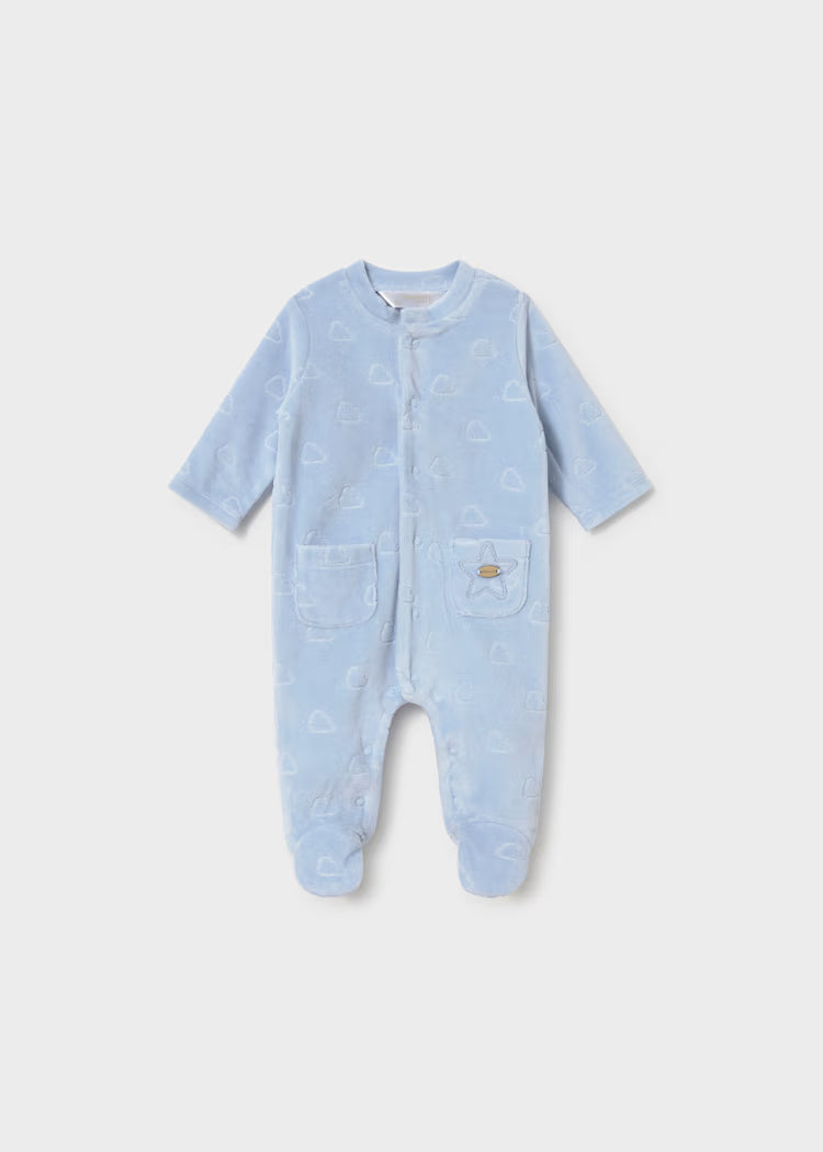 MAYORAL NEWBORN BABY VELOUR ONESIE
