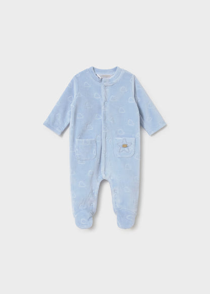 MAYORAL NEWBORN BABY VELOUR ONESIE