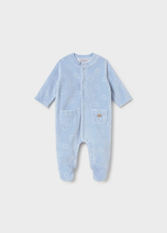 MAYORAL NEWBORN BABY VELOUR ONESIE