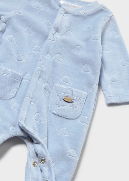 MAYORAL NEWBORN BABY VELOUR ONESIE