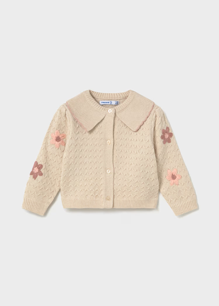 MAYORAL GIRLS KNITTED FLOWERS CARDIGAN