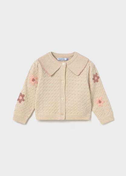 MAYORAL GIRLS KNITTED FLOWERS CARDIGAN