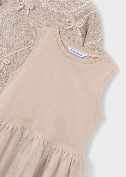 MAYORAL KIDS KNIT DRESS WITH BOWS
