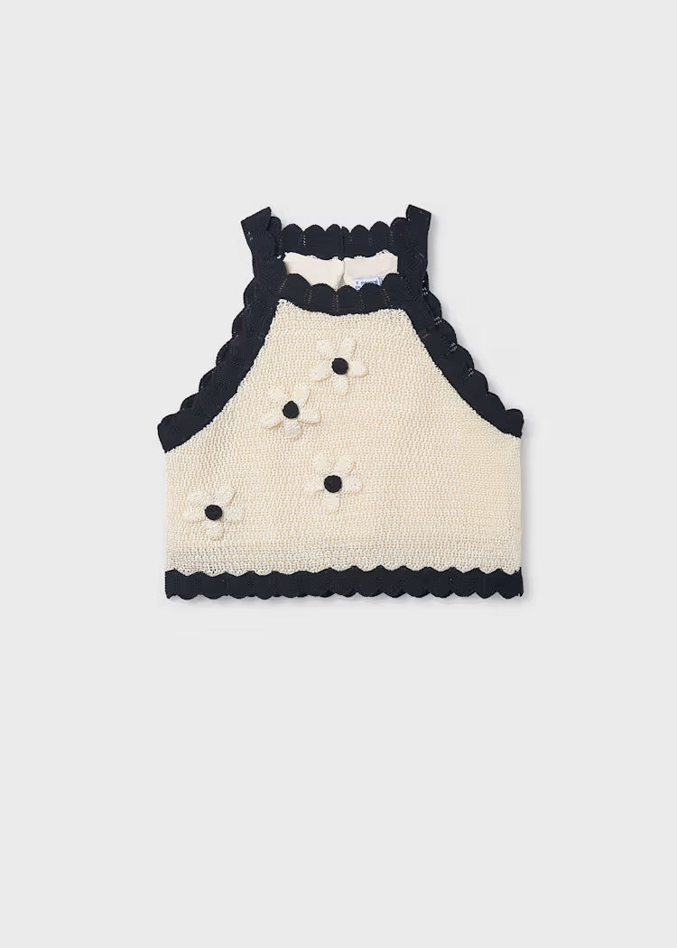 MAYORAL GIRLS FLORAL KNITTED TOP