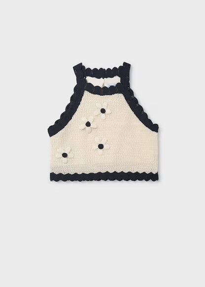 MAYORAL GIRLS FLORAL KNITTED TOP