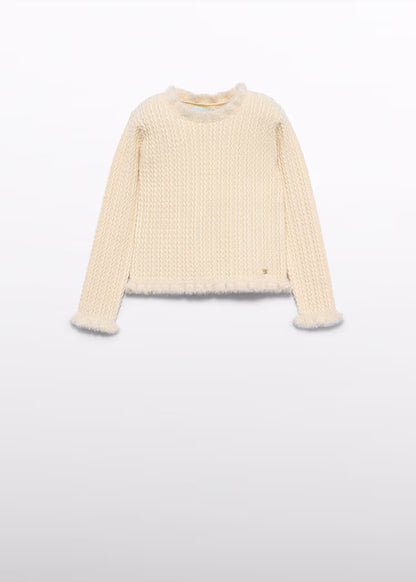 ABEL & LULA GIRLS KNITTED FUR JUMPER