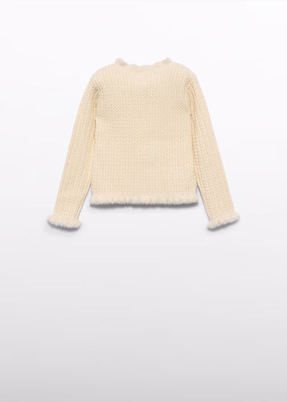 ABEL & LULA GIRLS KNITTED FUR JUMPER