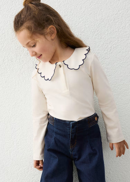MAYORAL GIRLS' BASIC PETER COLLAR POLO SHIRT