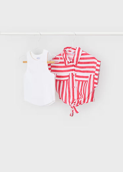 MAYORAL 2 PIECES STRIPE BLOUSE SET