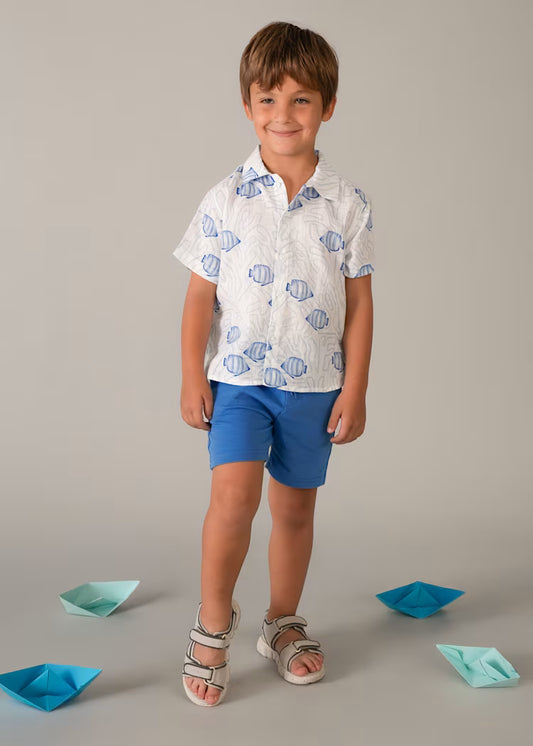 MAYORAL S/S STAMPED SHIRT