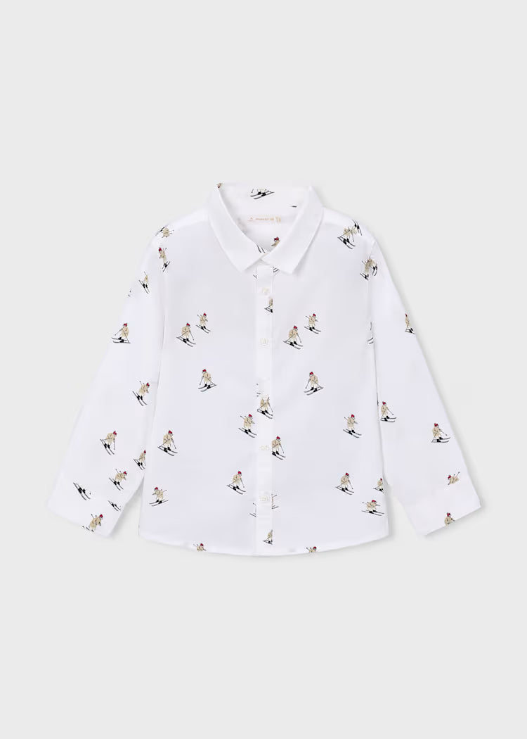 MAYORAL KIDS SKIER PRINT LS SHIRT