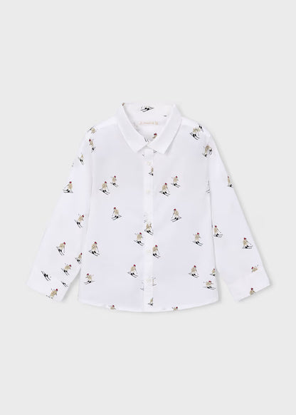 MAYORAL KIDS SKIER PRINT LS SHIRT