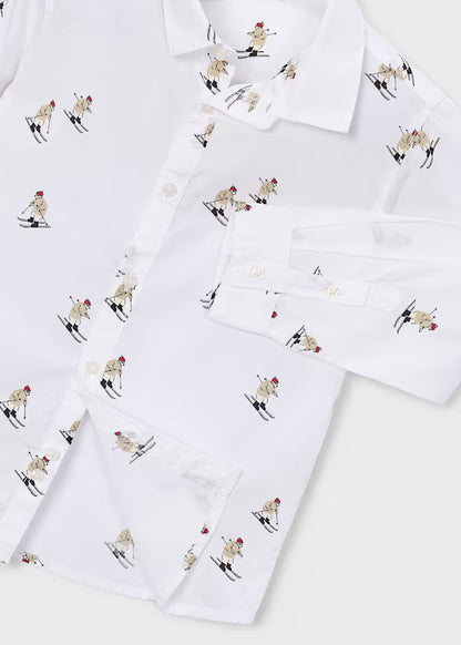 MAYORAL KIDS SKIER PRINT LS SHIRT