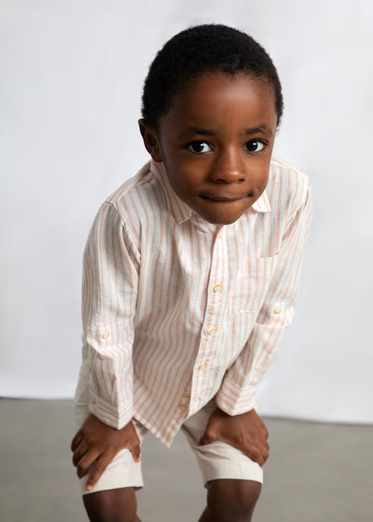 MAYORAL COTTON LINEN STRIPED SHIRT