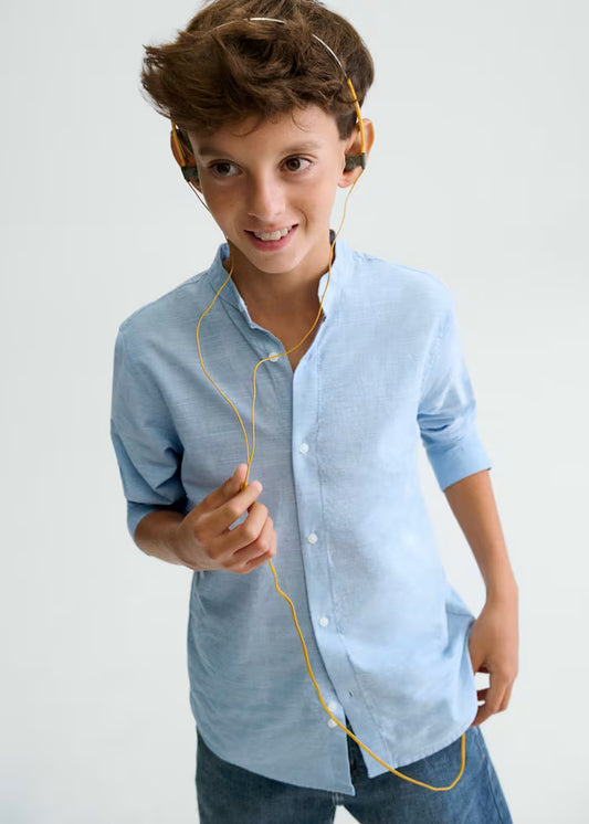 MAYORAL COTTON MAO COLLAR SHIRT