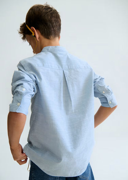MAYORAL COTTON MAO COLLAR SHIRT