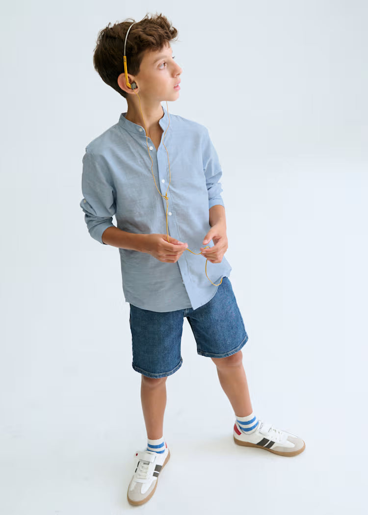 MAYORAL COTTON MAO COLLAR SHIRT