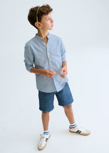MAYORAL COTTON MAO COLLAR SHIRT