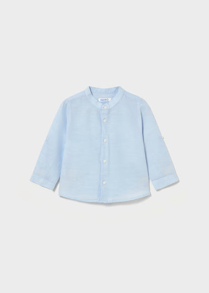 MAYORAL MAO COLLAR COTTON LINEN SHIRT