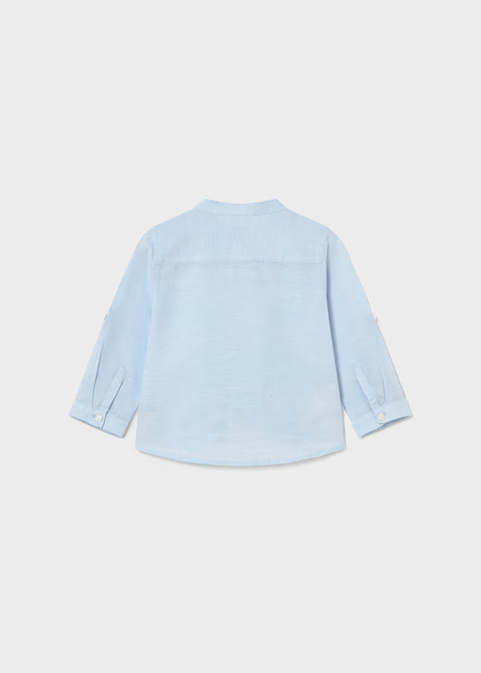 MAYORAL MAO COLLAR COTTON LINEN SHIRT