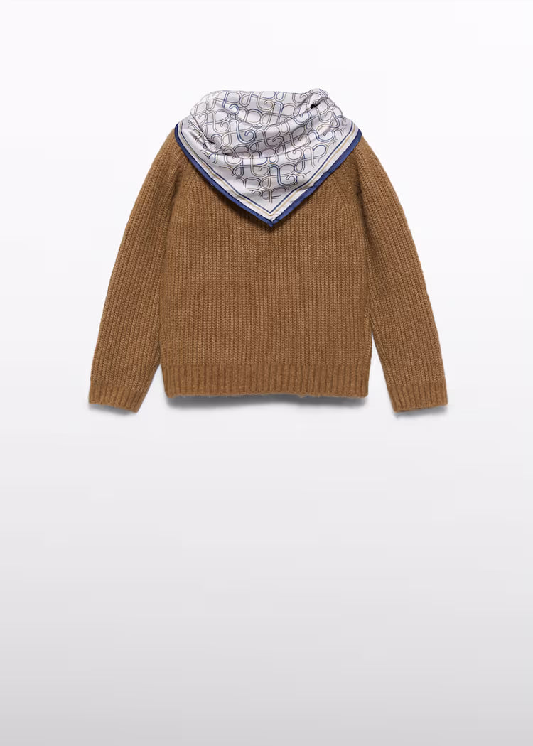 ABEL & LULA GIRLS KNITTED SCARF DETAIL SWEATER