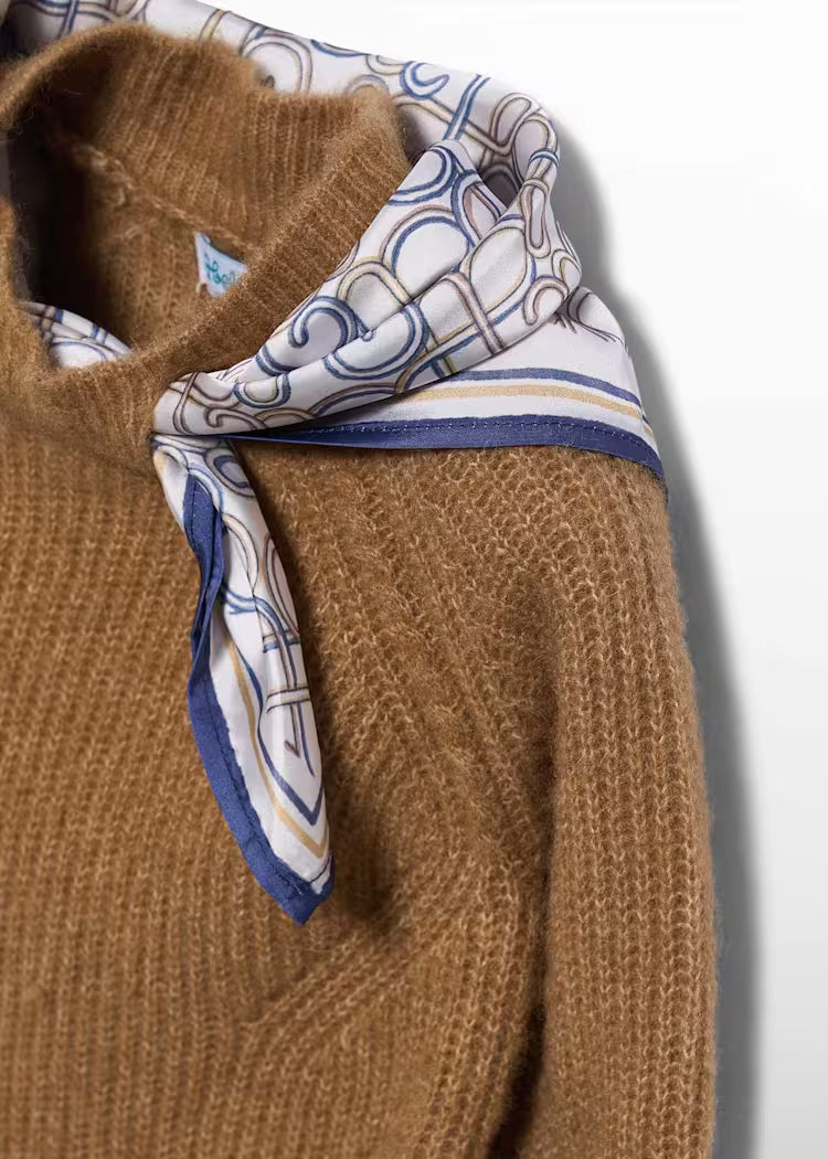 ABEL & LULA GIRLS KNITTED SCARF DETAIL SWEATER