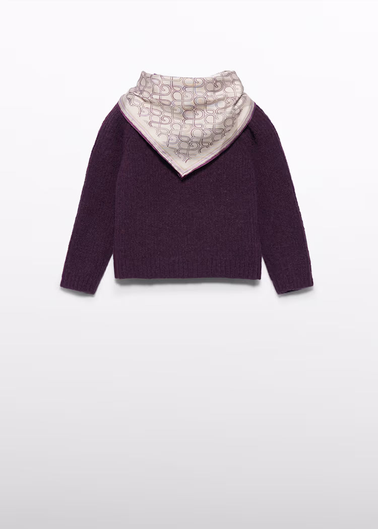 ABEL & LULA GIRLS KNITTED SCARF DETAIL SWEATER