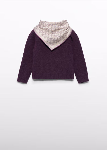 ABEL & LULA GIRLS KNITTED SCARF DETAIL SWEATER