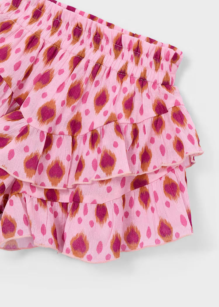 MAYORAL PRINTED RUFFLED TROUSER SKIRT
