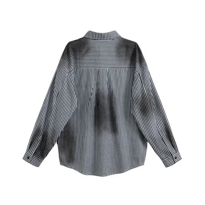 ACUPUNCTURE FASHION  OVERSIZED STRIPED PRINTED SHIRT