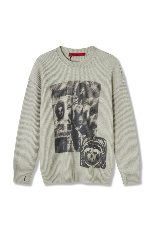 ACUPUNCTURE FASHION PUNKER KNITTED OVERSIZED SWEATER