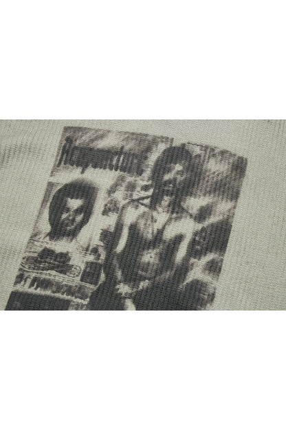 ACUPUNCTURE FASHION PUNKER KNITTED OVERSIZED SWEATER