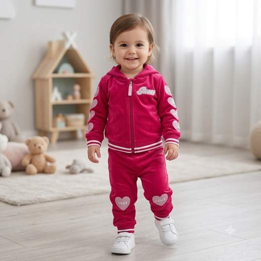 GUESS KIDS COTTON HEARTS TRACKSUIT