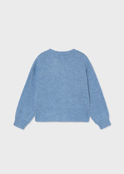 MAYORAL KIDS KNITTED FLOWERS APPLIQUE CARDIGAN