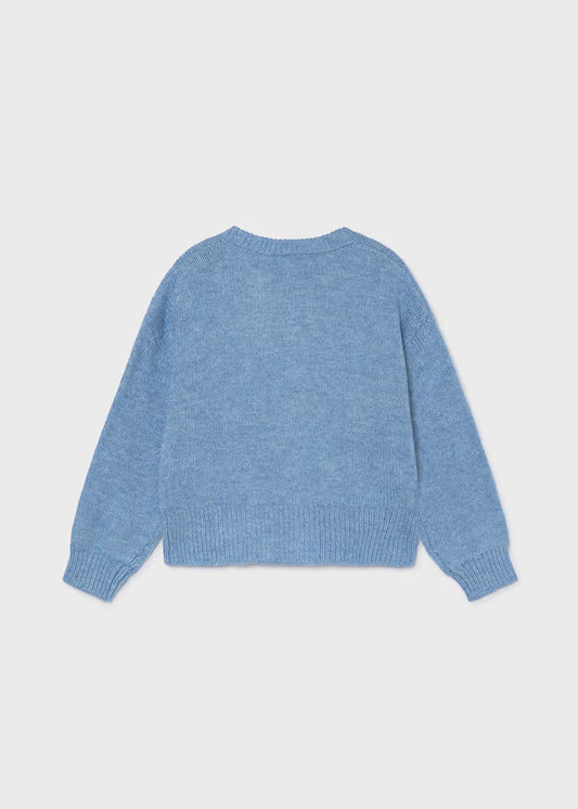 MAYORAL KIDS KNITTED FLOWERS APPLIQUE CARDIGAN
