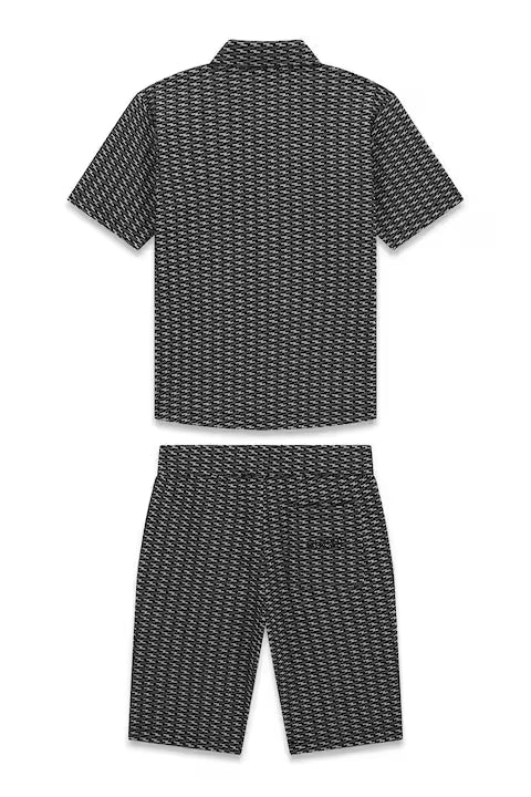 GUESS KIDS SET JACQUARD POLO & SHORTS