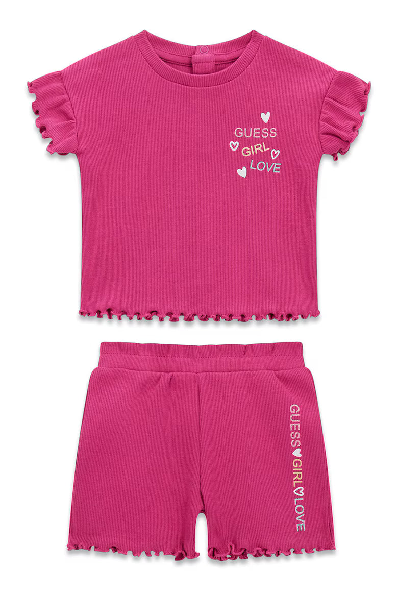 GUESS KIDS SET RIB T SHIRT & RIB SHORT
