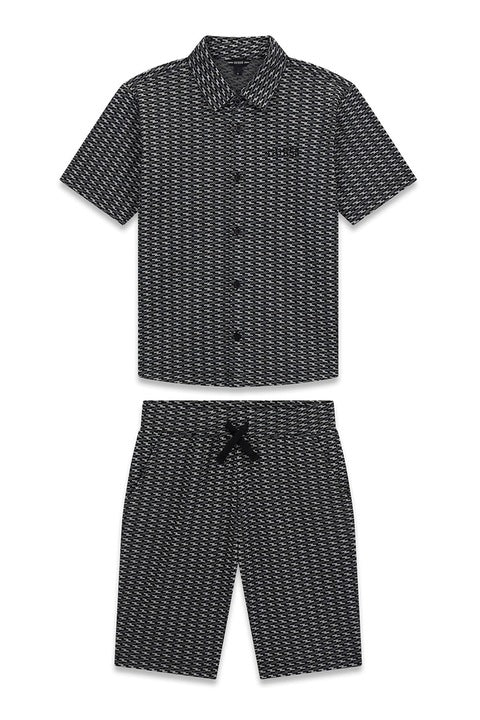 GUESS KIDS SET JACQUARD POLO & SHORTS
