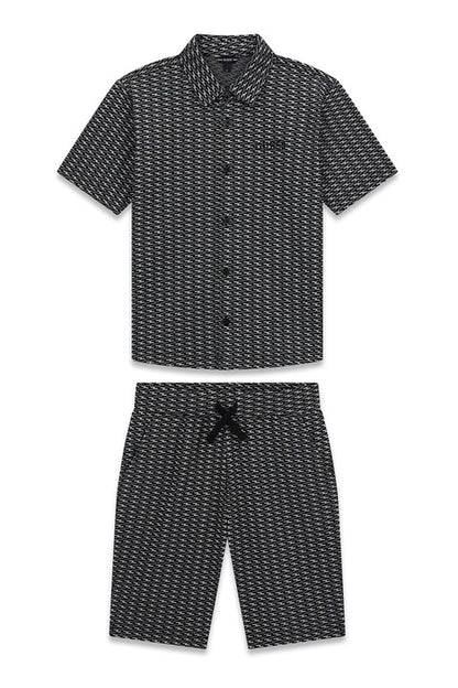 GUESS KIDS SET JACQUARD POLO & SHORTS