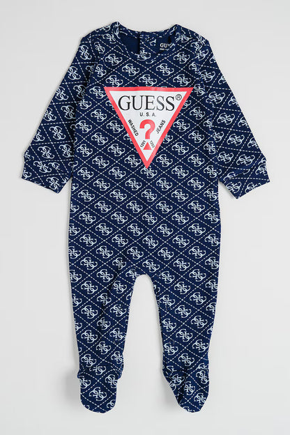 GUESS KIDS LS MONOGRAM INTERLOCK OVERALL