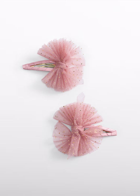 MAYORAL ABEL&LULA SET 2 BOWKNOT HAIR CLIP WITH TULLE