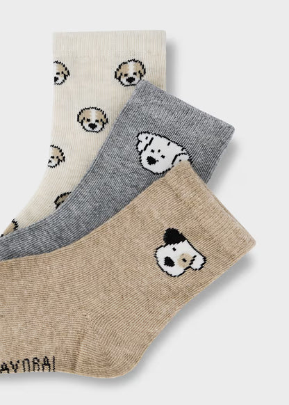 MAYORAL KIDS SET 3 PAIR OF PRINTED SOCKS